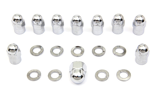 HARLEY Chrome Transmission Side Cover Nut Kit Fits 1936-1940 EL,   1937-1948 UL,   1941-1984 FL,   1