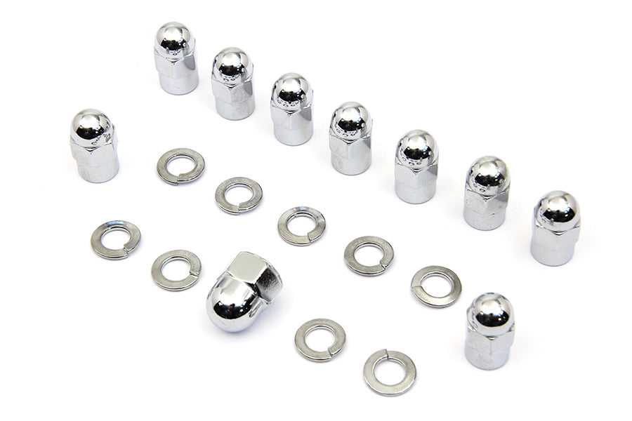 HARLEY Chrome Transmission Side Cover Nut Kit Fits 1936-1940 EL,   1937-1948 UL,   1941-1984 FL,   1