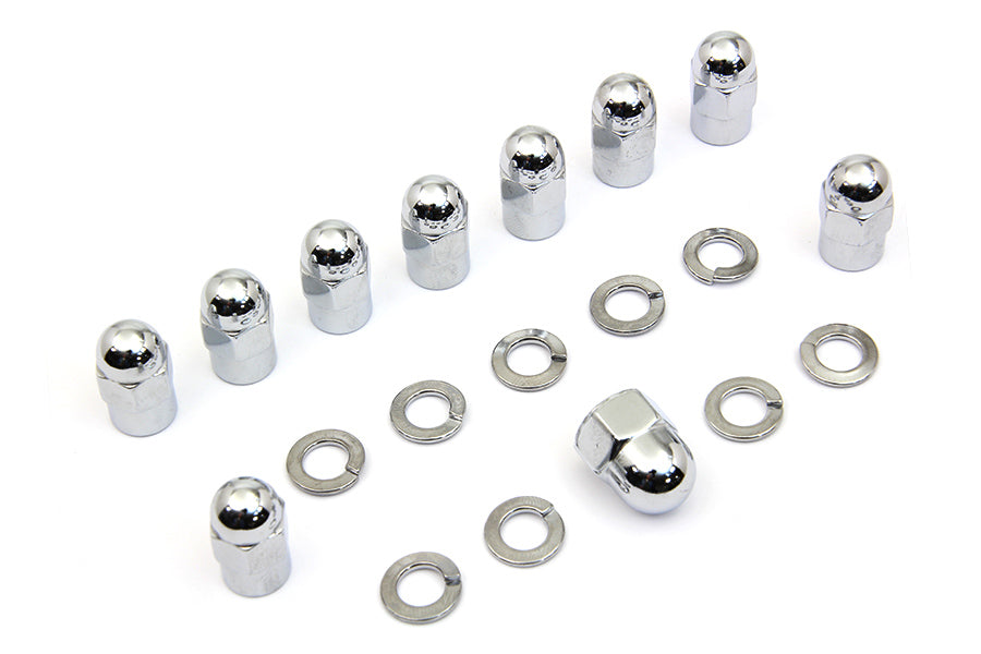 HARLEY Chrome Transmission Side Cover Nut Kit Fits 1936-1940 EL,   1937-1948 UL,   1941-1984 FL,   1