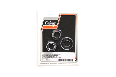 HARLEY Chrom Vorderachsenmutter und Unterlegscheiben-Kit Passend für 1973-UP XL, 1973-1984 FX, 1982-1994 FXR, 1982
