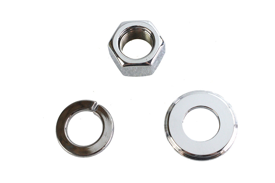 HARLEY Chrome Front Axle Nut and Washer Kit Fits 1973-UP XL,   1973-1984 FX,   1982-1994 FXR,   1982