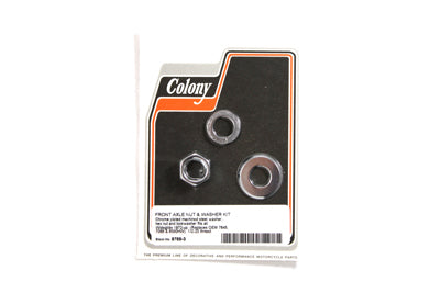 HARLEY Chrome Front Axle Nut and Washer Kit Fits 1973-1984 FL,   1980-1986 FX,   1980-1986 FX,   198