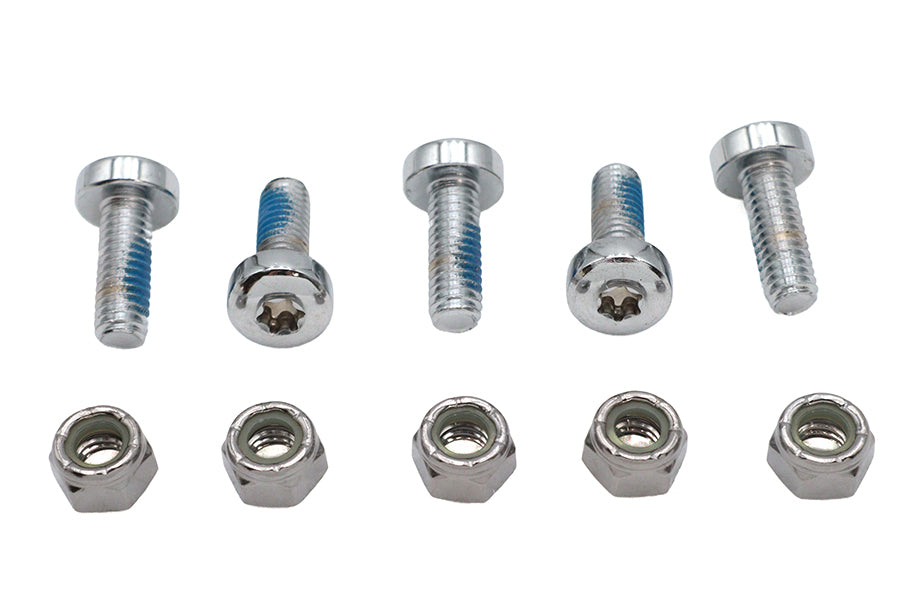 HARLEY Chrome Front Brake Disc Bolt Set Fits 1984-UP FXST,   1991-2017 FXDWG,   1984-UP XL,   1986-U