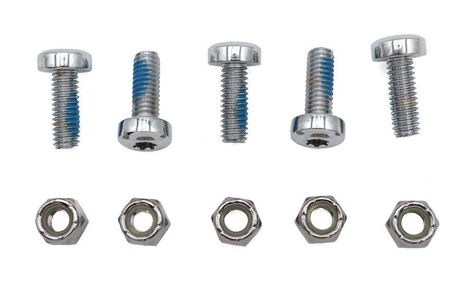 HARLEY Chrome Front Brake Disc Bolt Set Fits 1984-UP FXST,   1991-2017 FXDWG,   1984-UP XL,   1986-U