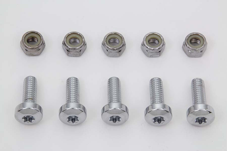 HARLEY Chrome Front Brake Disc Bolt Kit Fits 1984-UP FXST,   1991-2017 FXDWG,   1984-UP XL,   1986-U