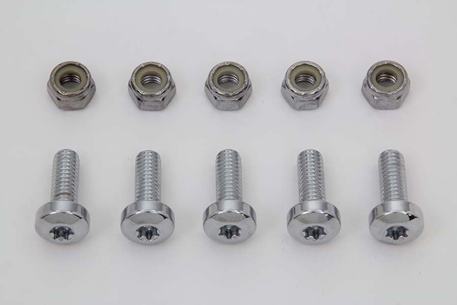 HARLEY Chrome Front Brake Disc Bolt Kit Fits 1984-UP FXST,   1991-2017 FXDWG,   1984-UP XL,   1986-U