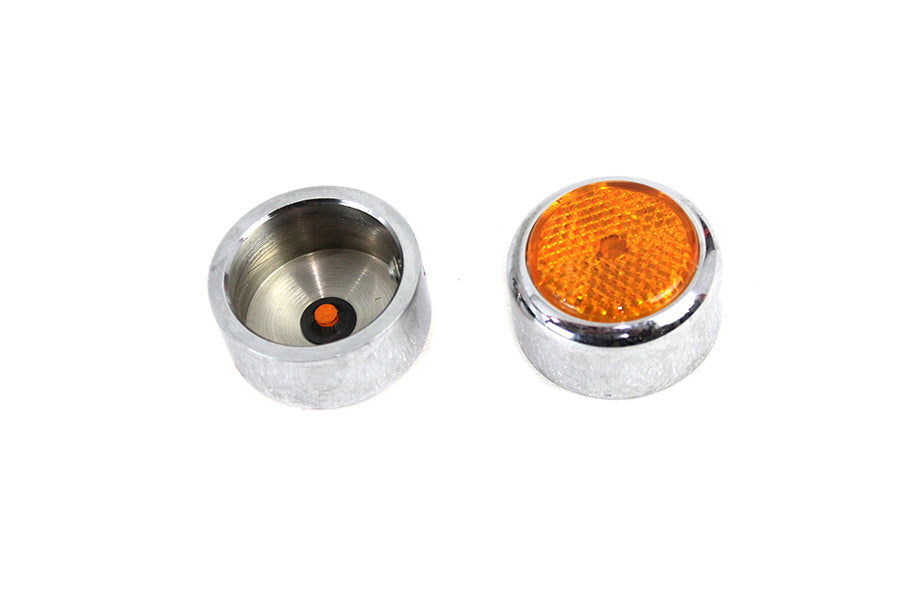HARLEY Swingarm Pivot Bolt Cover with Amber Reflectors Fits 1986-1999 FXST,   1986-1999 FLST,