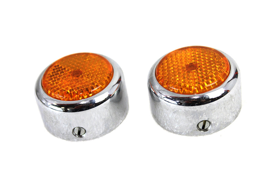 HARLEY Swingarm Pivot Bolt Cover with Amber Reflectors Fits 1986-1999 FXST,   1986-1999 FLST,