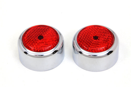 HARLEY Swingarm Pivot Bolt Cover with Red Reflectors Fits 1986-1999 FXST,   1986-1999 FLST,