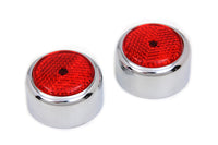HARLEY Swingarm Pivot Bolt Cover with Red Reflectors Fits 1986-1999 FXST,   1986-1999 FLST,