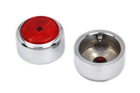 HARLEY Swingarm Pivot Bolt Cover with Red Reflectors Fits 1986-1999 FXST,   1986-1999 FLST,