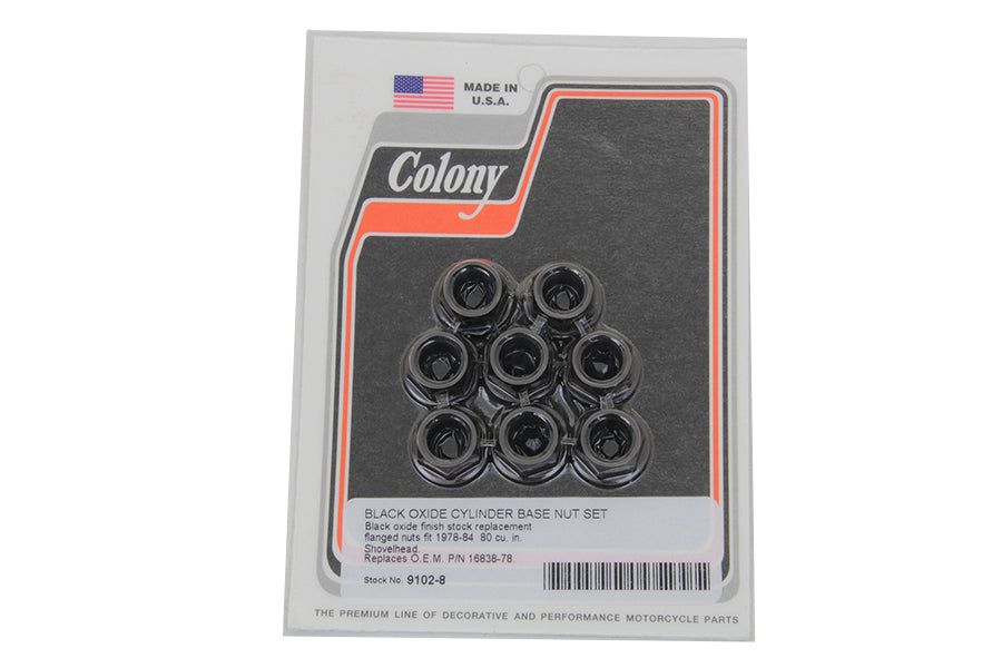 HARLEY Cylinder Base Nut Black Fits 1978-1984 FL,   1978-1984 FX,   1979-1983 FLT,   1982-1983 FXR,
