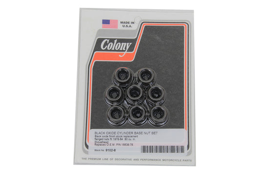 HARLEY Cylinder Base Nut Black Fits 1978-1984 FL,   1978-1984 FX,   1979-1983 FLT,   1982-1983 FXR,