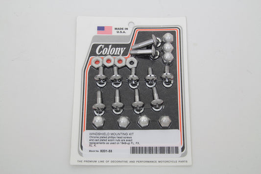 HARLEY Windshield Mounting Screw Set Cadmium Fits 1949-UP FL,   1949-UP FX,