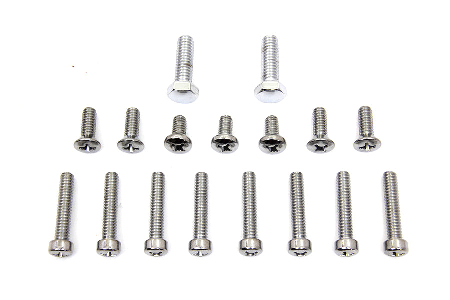 HARLEY Primary Cover Screw Kit Chrome Fits 1970-1984 FL, 4-speed 1971-1984 FX,