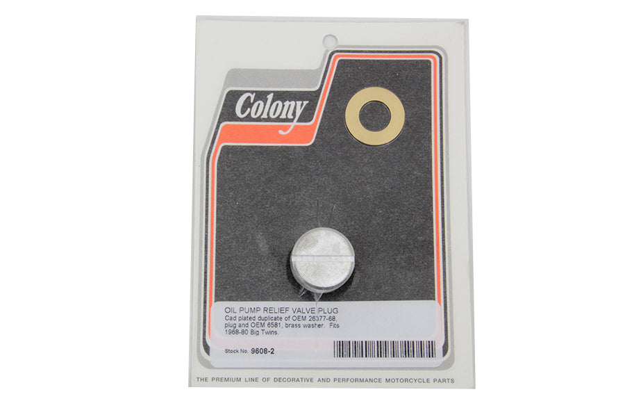 HARLEY Oil Pump Relief Valve Plug Cadmium Fits 1968-1980 FL,   1971-1980 FX,