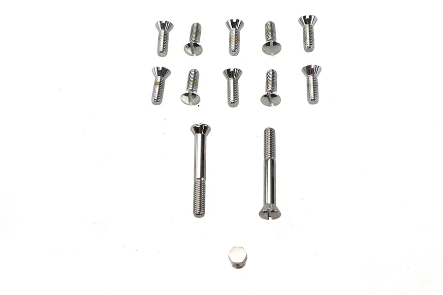 HARLEY Transmission Top Cover Screw Kit Chrome Fits 1941-1955 FL,   1936-1940 EL,   1937-1948 UL,