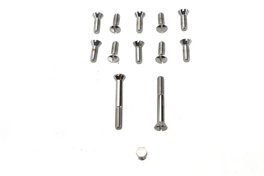 HARLEY Transmission Top Cover Screw Kit Chrome Fits 1941-1955 FL,   1936-1940 EL,   1937-1948 UL,