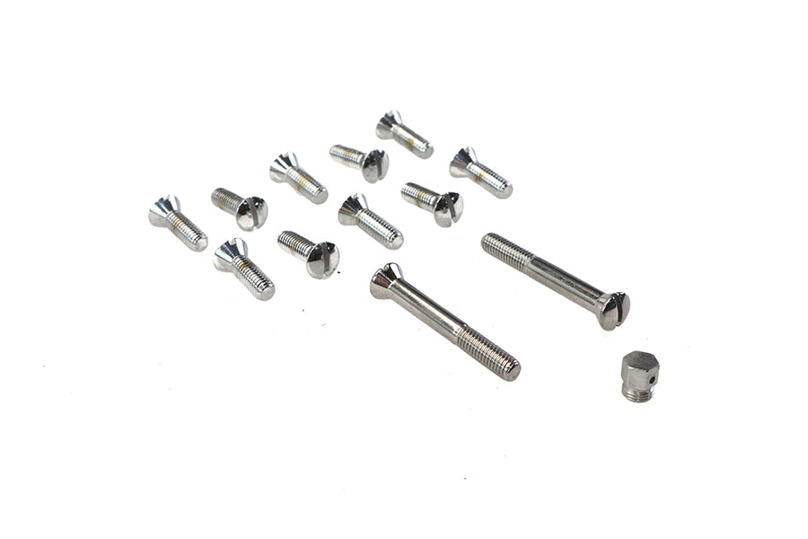 HARLEY Transmission Top Cover Screw Kit Chrome Fits 1941-1955 FL,   1936-1940 EL,   1937-1948 UL,