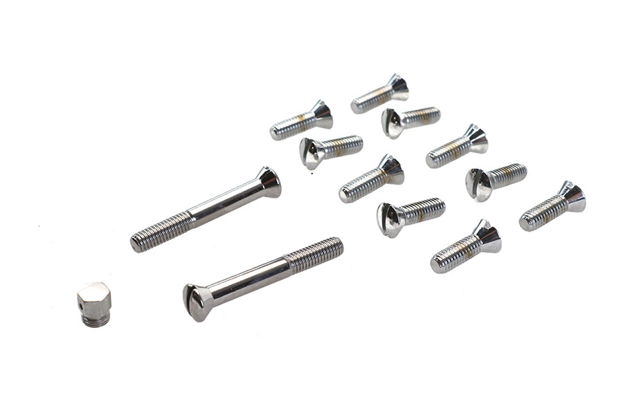HARLEY Transmission Top Cover Screw Kit Chrome Fits 1941-1955 FL,   1936-1940 EL,   1937-1948 UL,