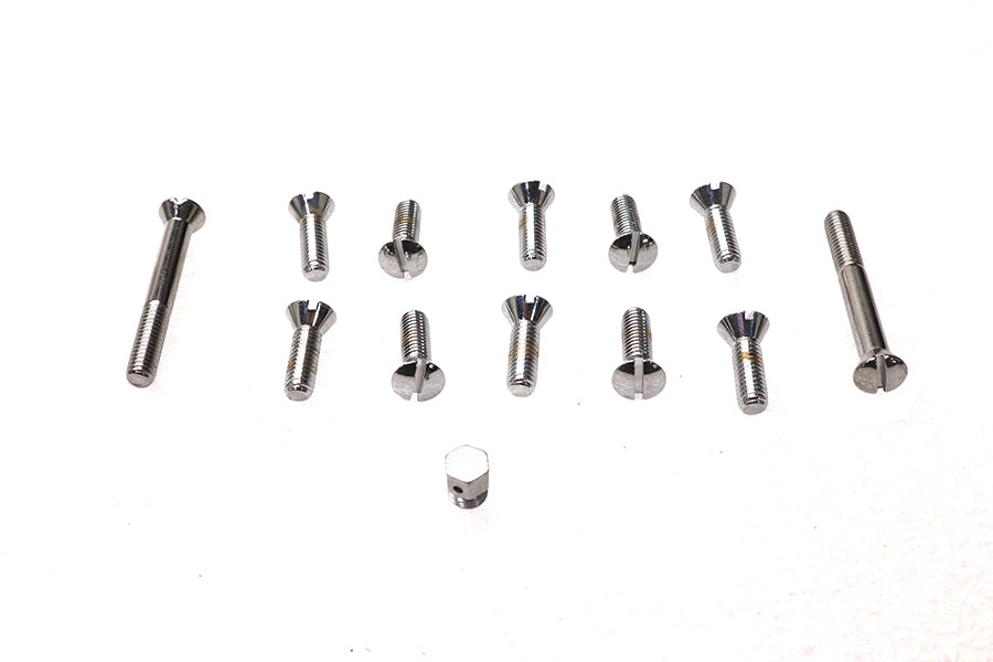 HARLEY Transmission Top Cover Screw Kit Chrome Fits 1941-1955 FL,   1936-1940 EL,   1937-1948 UL,