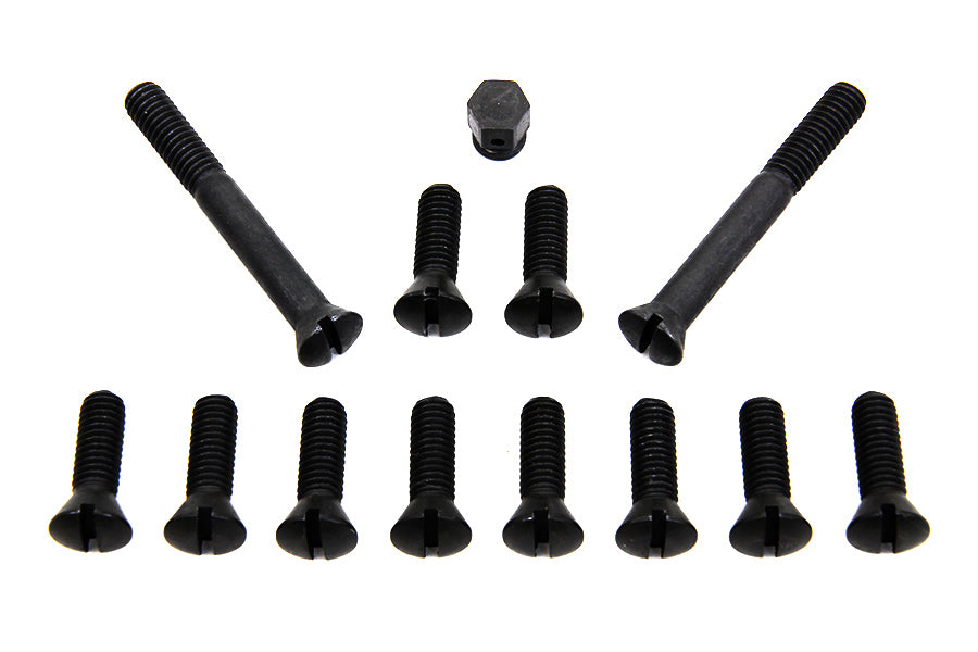 HARLEY Transmission Top Cover Screw Kit Parkerized Fits 1941-1955 FL,   1936-1940 EL,   1937-1948 UL