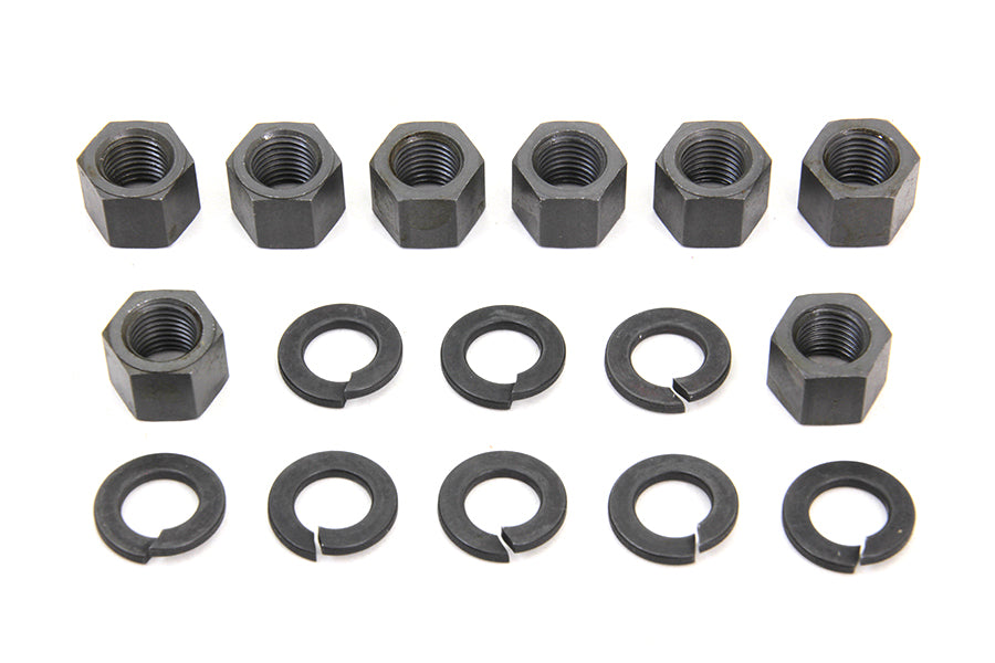 HARLEY Replica Cylinder Base Nut Kit Parkerized Fits 1936-1940 EL,   1941-1977 FL,   1971-1977 FX,