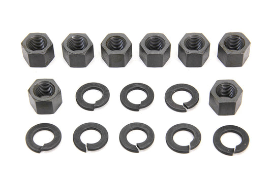 HARLEY Replica Cylinder Base Nut Kit Parkerized Fits 1936-1940 EL,   1941-1977 FL,   1971-1977 FX,