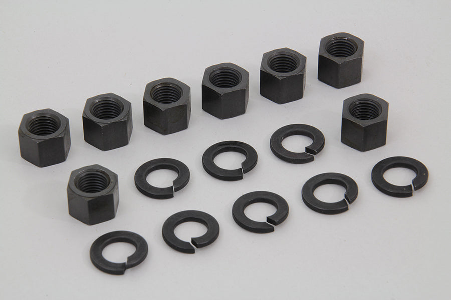HARLEY Replica Cylinder Base Nut Kit Parkerized Fits 1936-1940 EL,   1941-1977 FL,   1971-1977 FX,