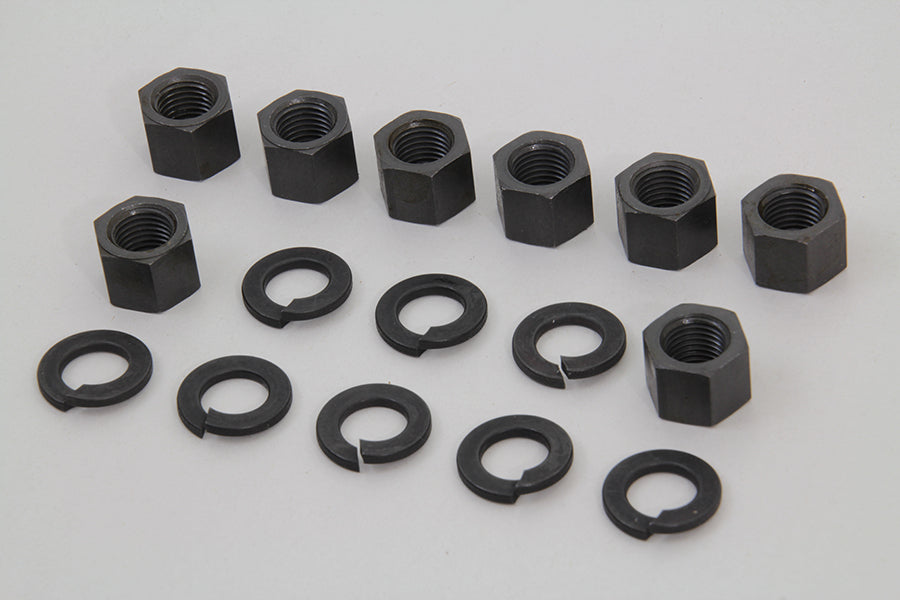 HARLEY Replica Cylinder Base Nut Kit Parkerized Fits 1936-1940 EL,   1941-1977 FL,   1971-1977 FX,
