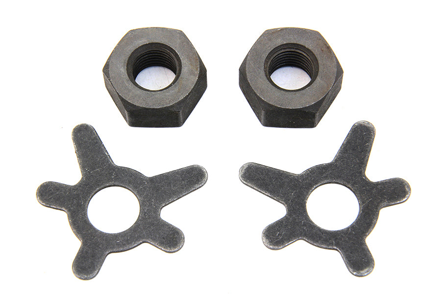 HARLEY Brake Shaft Nut and Lock Kit Parkerized Fits 1938-1948 UL,   1936-1940 EL,   1941-1957 FL,