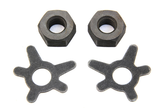 HARLEY Brake Shaft Nut and Lock Kit Parkerized Fits 1938-1948 UL,   1936-1940 EL,   1941-1957 FL,