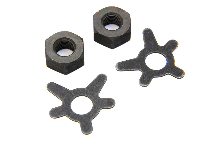 HARLEY Brake Shaft Nut and Lock Kit Parkerized Fits 1938-1948 UL,   1936-1940 EL,   1941-1957 FL,
