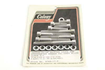 HARLEY Transmission Shifter Cover Screw Kit Polished Fits 1991-2005 FXD,