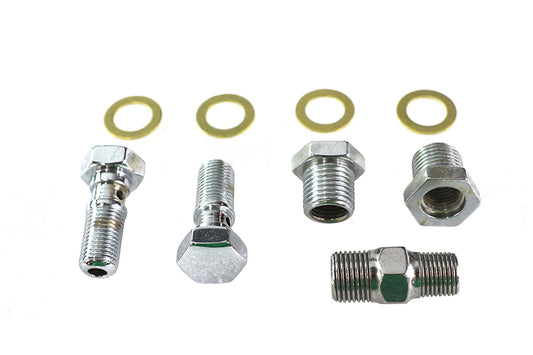 HARLEY Oil Line Fitting Kit Chrome Fits 1936-1940 EL,   1941-1941 FL,