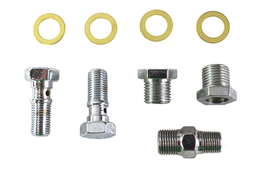 HARLEY Oil Line Fitting Kit Chrome Fits 1936-1940 EL,   1941-1941 FL,