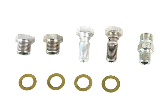 HARLEY Oil Line Fitting Kit Cadmium Fits 1936-1940 EL,   1941-1941 FL,