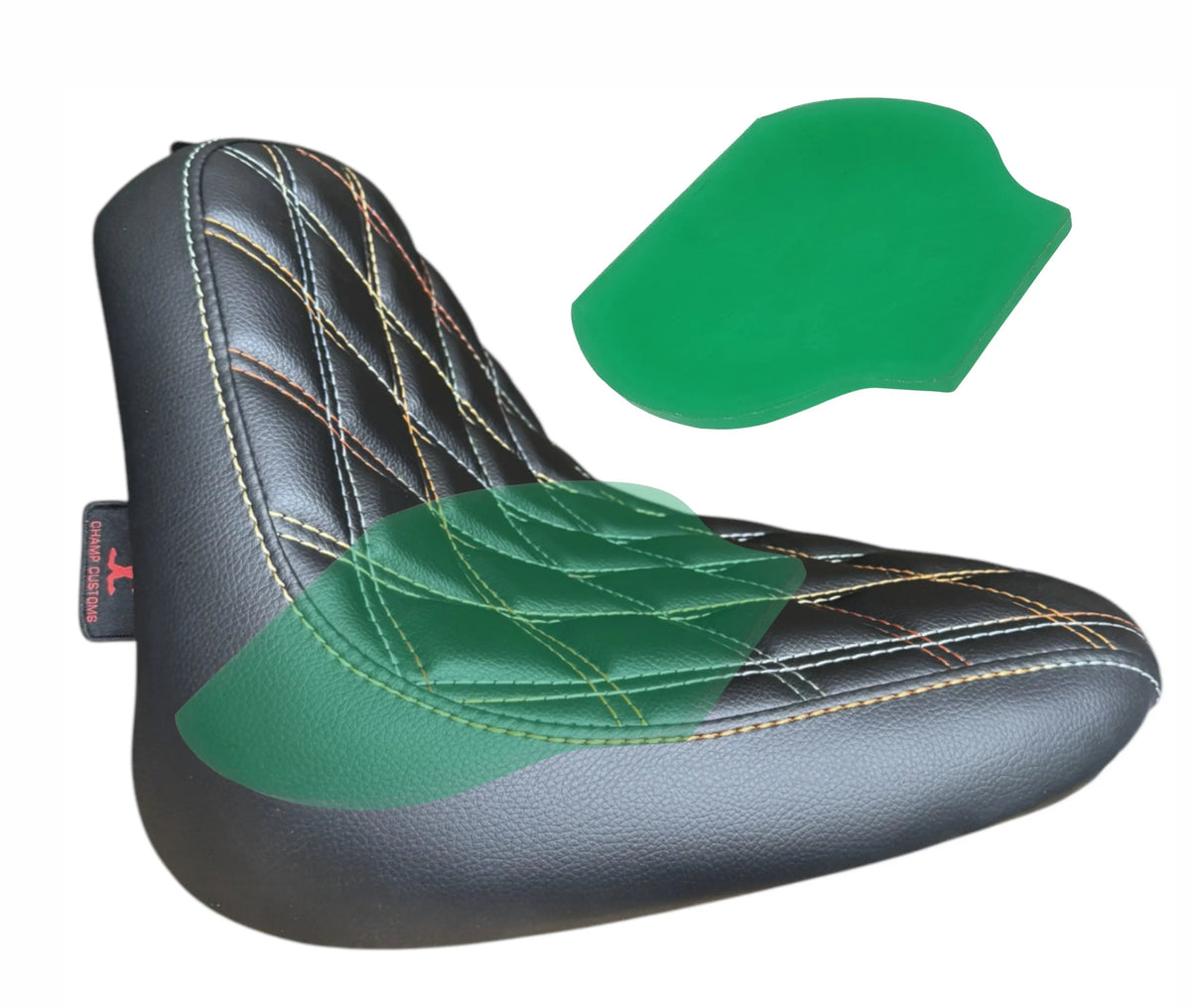 Champ Customs Double Diamond GEL Seat for Yamaha V Star 650 | Premium Comfort & Style