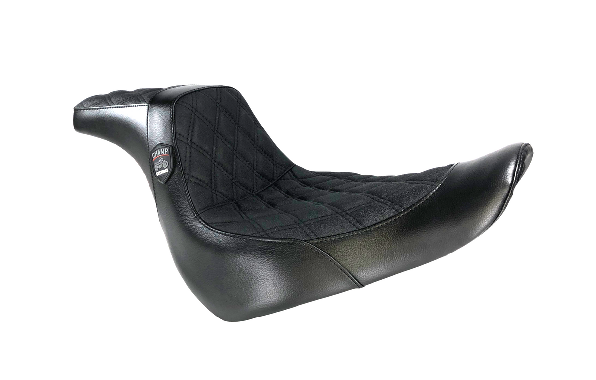 Champ Customs Performance Gripper Dual Hybrid GEL Seat for Softail low rider Diamond Stitch 2018-2025