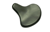 Wide large Solo Seat Top Genuine BLK Thick Leather Wide / Tractor Style Plain Extra Comfort 15mm Padding4.0mm HeavyFormed Steel