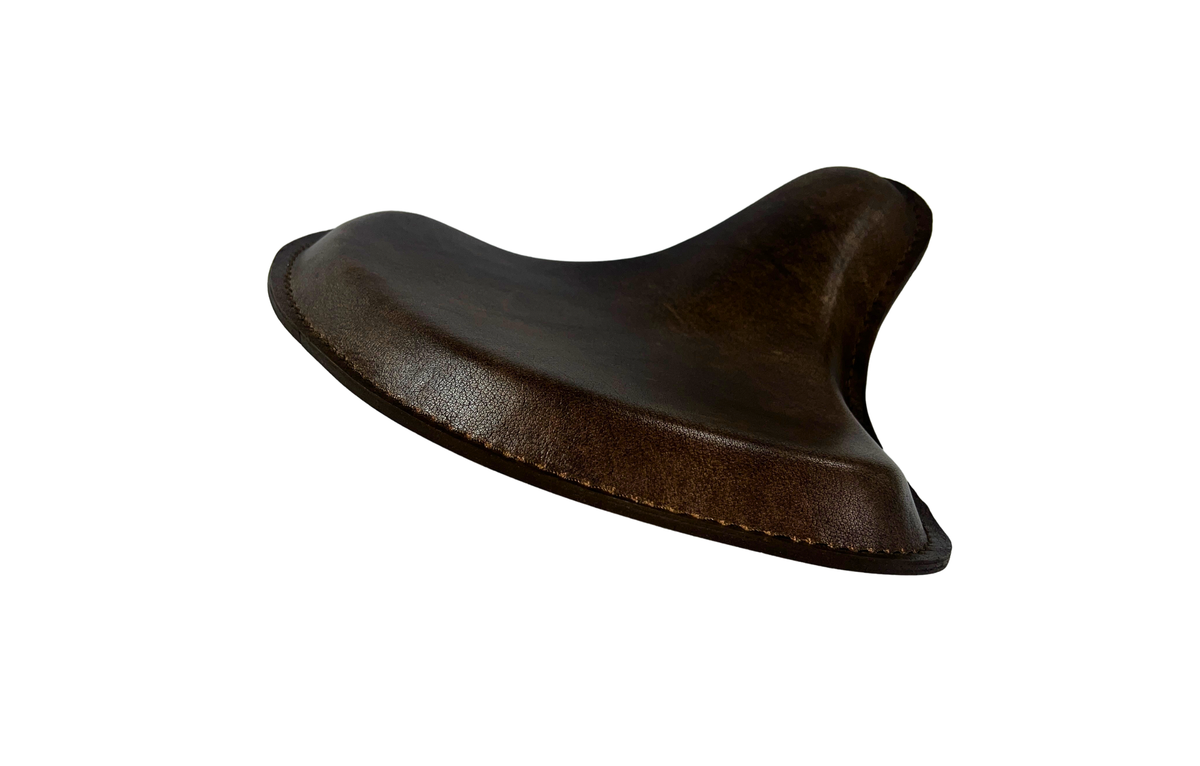 Harley Tractor Style Solo Seat Rustic Brown Genuine Leather Honda Bobber Chopper Yamaha