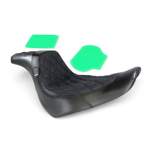 Champ Customs Performance Gripper Dual Hybrid GEL Seat for Softail low rider Diamond Stitch 2018-2025