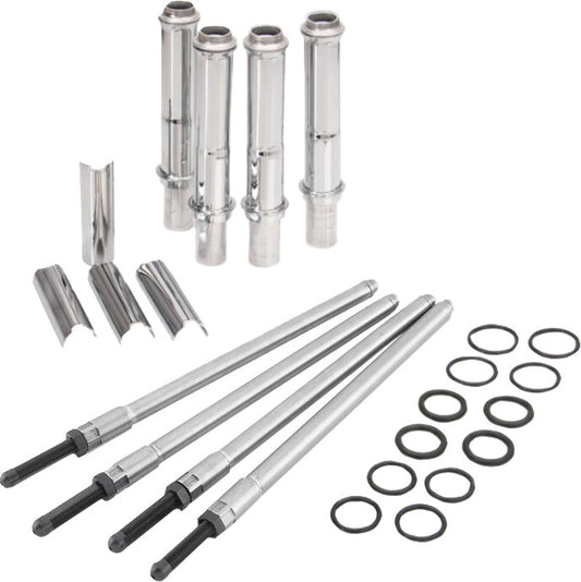 HARLEY ROCKET PERFORMANCE GARAGE LLC SPEEDY PUSHROD KIT W/COVERS CHROME, M8 17-24 (EXC.VVT)  1499474