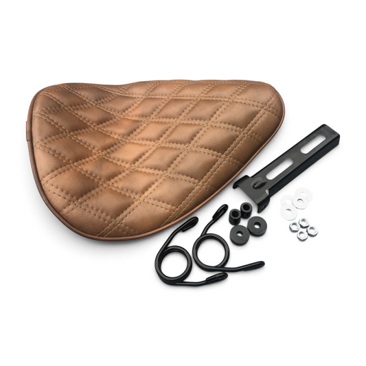 Thin High Back Seat Genuine Leather Harley Yamaha Chopper Bobber Honda Triumph