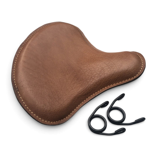 Harley Tractor Style Solo Seat Bison Genuine Leather Honda Bobber Chopper Yamaha