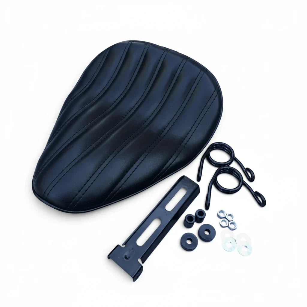 Thin High Back Seat Genuine Leather Harley Yamaha Chopper Bobber Honda Triumph
