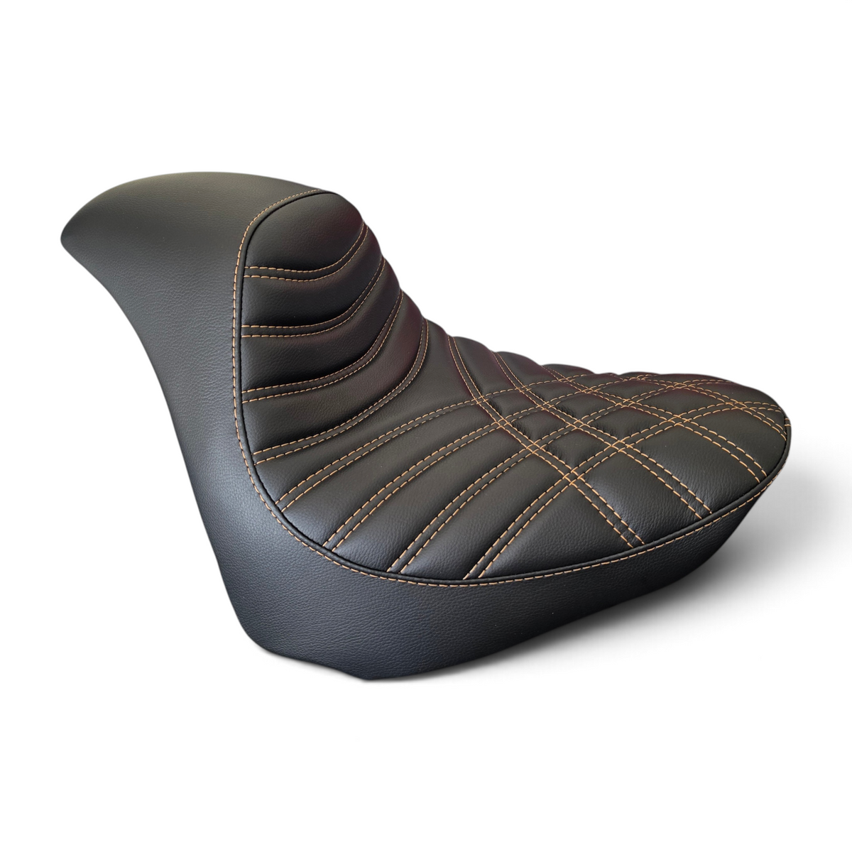 Harley Davidson Fat Bob Gel Seat - Criss Cross Stitch (2018-2023) | Champ Customs
