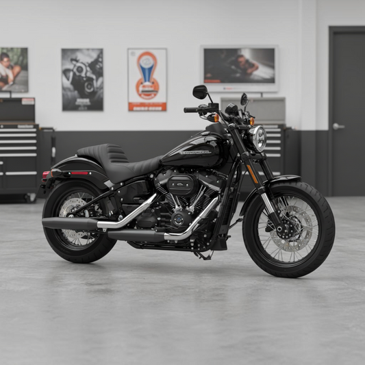 Harley Davidson Softail Street Bob FXBB/S, Standard FXST Club Style 2 UP Dual GEL Seat Pleated Stitch (2018-2026)