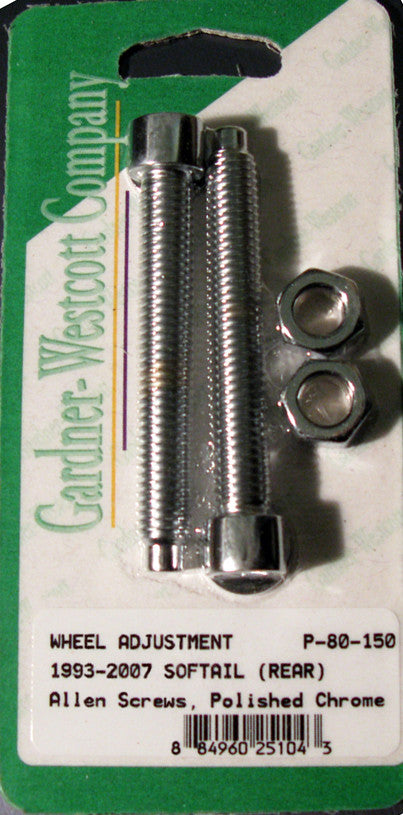 HARLEY GARDNERWESTCOTT REAR WHEEL ADJUSTMENT BOLTS 93-07 SOFTAIL MODELS REAR  P-80-150