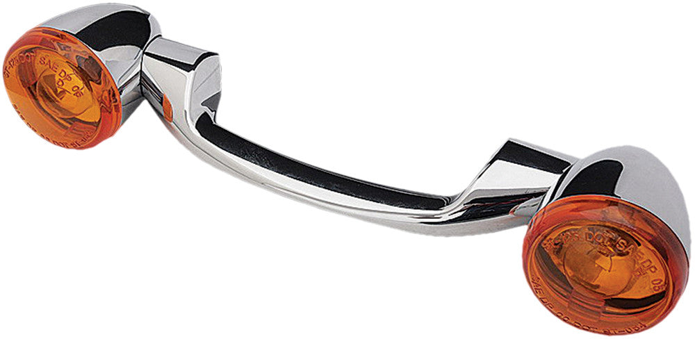 HARLEY HARDDRIVE TURNSIGNAL LIGHT BAR CHROME W/AMBER LENSES  161800